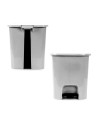 Tradineur - Papelera con pedal - Fabricado en Plástico - Incluye Cubo interno Extraíble - Capacidad de 7,5 Litros - Color Plata
