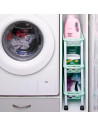 Tradineur - Carrito verdulero de plástico con 3 Niveles y Ruedas - PLFT Aire Slim - Cestas apilables portaobjetos - 61 x 58 x 18