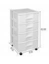 Tradineur - Cajonera de Almacenamiento Wagon - 4 Cajones - Torre de Almacenamiento Multiusos para Oficina, hogar, Escuela, etc -