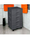 Tradineur - Cajonera de Almacenamiento Wagon - 4 Cajones - Torre de Almacenamiento Multiusos para Oficina, hogar, Escuela, etc -