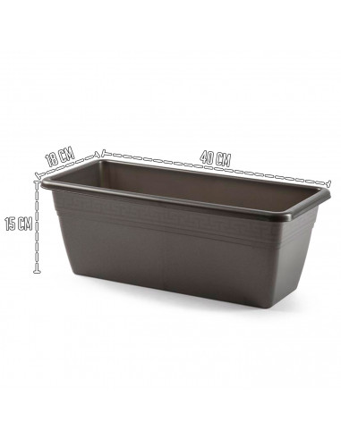 Tradineur - Jardinera modelo PLFT de plástico, polipropileno, tiesto, macetero, recipiente para plantas, flores, balcón, terraza
