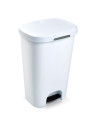 Tradineur - Cubo de basura con pedal - Fabricado en plástico - Contenedor de residuos - Capacidad de 50 Litros - 63,5 x 41 x 36