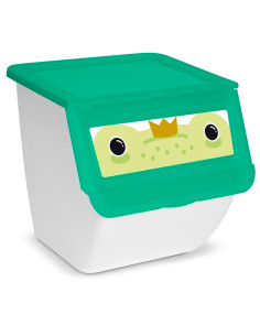 Tradineur - Contenedor apilable - Fabricado en plástico - Organizador para la basura, caja de almacenamiento de residuos, recicl