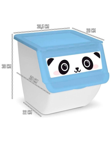 Tradineur - Contenedor apilable - Fabricado en plástico - Organizador para la basura, caja de almacenamiento de residuos, recicl