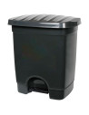 Tradineur - Cubo de basura de plástico con pedal, compartimento unitario, contenedor de residuos, papelera, cocina, fabricado en