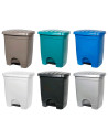 Tradineur - Cubo de basura de plástico con pedal, compartimento unitario, contenedor de residuos, papelera, cocina, fabricado en