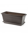 Tradineur - Jardinera con plato terracota - PLFT - Fabricado en Plástico - Macetero apto para Exterior e Interior del hogar - 40