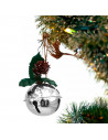 Tradineur - Pack de 4 Cascabeles Colgantes con Piñas - Fabricado en Plástico - Decoración navideña - Ø 6 cm - Color Plata - Mode
