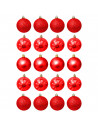 Tradineur - Pack de 20 Bolas de Navidad Modelos surtidos - Fabricado en Plástico - Cordón Dorado - Decoración de Navidad - Ø 4 c