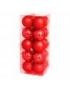 Tradineur - Pack de 20 Bolas de Navidad Modelos surtidos - Fabricado en Plástico - Cordón Dorado - Decoración de Navidad - Ø 4 c