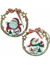 Tradineur - Colgante con lazo Redondo Navideño - Fabricado en Madera - Artículo para Decoración Navideña - Ø 18 cm - Modelo Alea