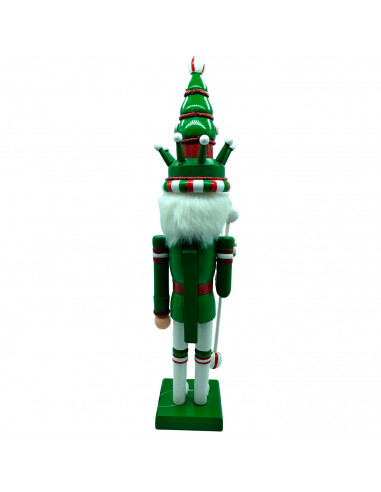 Tradineur - Figura de Cascanueces Navideño - Fabricado en madera - Incluye palanca para abrir el cascanueces -  Artículo para de