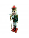 Tradineur - Figura de Soldado Cascanueces Navideño - Fabricado en madera - Incluye palanca para abrir el cascanueces -  Artículo