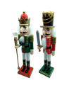 Tradineur - Figura de Soldado Cascanueces Navideño - Fabricado en madera - Incluye palanca para abrir el cascanueces -  Artículo