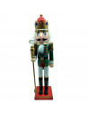 Tradineur - Figura de Soldado Cascanueces Navideño - Fabricado en madera - Incluye palanca para abrir el cascanueces -  Artículo