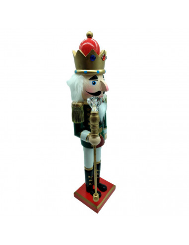 Tradineur - Figura de Soldado Cascanueces Navideño - Fabricado en madera - Incluye palanca para abrir el cascanueces -  Artículo