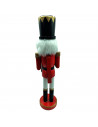 Tradineur - Figura de Cascanueces con calendario Navideño - Fabricado en madera - Incluye palanca para abrir el cascanueces -  A