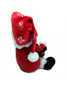 Tradineur - Muñeco de Papa Noel Sentado Navideño - Fabricado en Poliéster y relleno de arena - Artículo para decoración navideña
