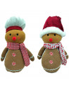 Tradineur - Muñeco de Galleta de Jengibre Navideño - Fabricado en Poliéster y relleno de arena - Artículo para decoración navide