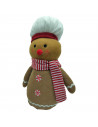 Tradineur - Muñeco de Galleta de Jengibre Navideño - Fabricado en Poliéster y relleno de arena - Artículo para decoración navide