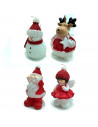 Tradineur - Pack de 4 Velas con Forma de Figuras Navideñas - Papá Noel, Reno, Muñeco de Nieve y Angel - Artículo decorativo para