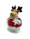 Tradineur - Pack de 4 Velas con Forma de Figuras Navideñas - Papá Noel, Reno, Muñeco de Nieve y Angel - Artículo decorativo para