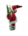 Tradineur - Figura de Papa Noel con Bolsa de regalo y Raquetas - Fabricado en Poliéster y Plástico - Artículo decorativo para Na