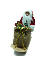 Tradineur - Figura de Papa Noel en Trineo de Nieve - Fabricado en Poliéster y Madera - Artículo decorativo para Navidad - 23 x 1