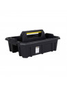 Organizador de herramientas con asa de plástico resistente color negro 39.5 x 29.5 x 13 cm (ancho x largo x alto)