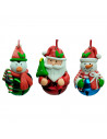 Tradineur - Colgante de cascabel con figuras navideñas - Fabricado en Plástico y Metal - Artículo para decoración navideña - Ø 5