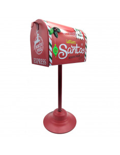Tradineur - Buzón Americano Navideño Letters Santa - Fabricado en Metal - Artículo para decoraciones navideñas - 32 x 16 x 12 cm