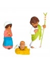 Tradineur - Set de 6 figuras de nacimiento: Burro, vaca, Ángel, María, Jose y el Niño Jesús para Belén - Estilo Naïf - Marmolina