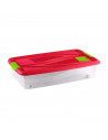 Baúl de plástico nº12  transparente de 16,6 x75,x 45,2 cm,con capacidad para 42,5 litros. Caja con tapa para organización del ho
