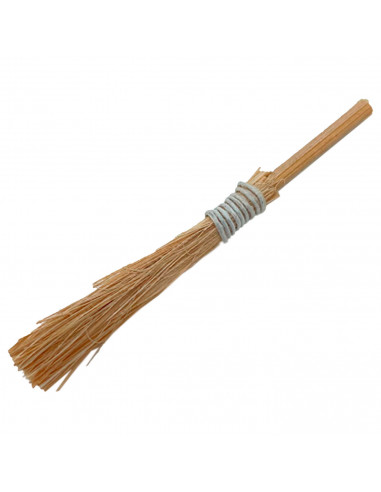 Tradineur - Pack de 2 escobas para decoraciones de belén - Altura aprox.: 6 cm - Fabricado en Madera - Artículo para decoración