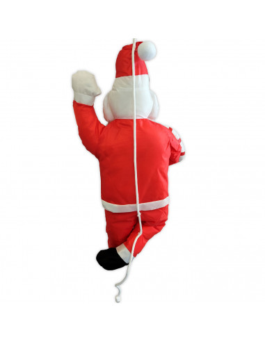 Tradineur - Muñeco de Papa Noel con Cuerda y Caramelo para Navidad - Fabricado en Poliéster y algodón - Artículo para decoración
