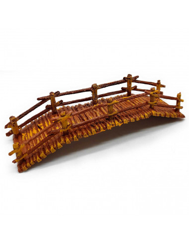 Tradineur - Puente de troncos para Belén, resina, adorno para nacimiento, portal, pesebre, Navidad, decoración tradicional, fabr