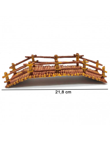 Tradineur - Puente de troncos para Belén, resina, adorno para nacimiento, portal, pesebre, Navidad, decoración tradicional, fabr