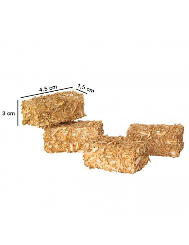 Tradineur - Pack de 4 pacas de paja para Belén, adorno para nacimiento, portal, pesebre, Navidad, decoración tradicional - 4,5 x