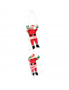 Tradineur - Muñeco de 2 Papa Noel en escaleras de 6 peldaños para Navidad - Fabricado en Poliéster y algodón - Artículo para dec