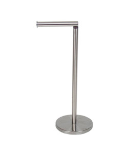 Tradineur - Portarrollos plegable de pie para papel higiénico, Forma L, acero inoxidable, válido para varios rollos, sencillo, m