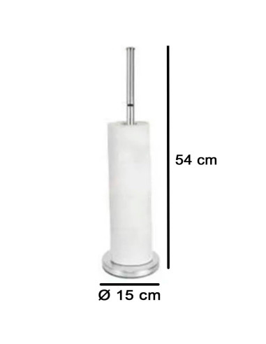 Tradineur - Portarrollos plegable de pie para papel higiénico, Forma L, acero inoxidable, válido para varios rollos, sencillo, m