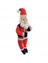 Tradineur - Muñeco de Papa Noel bajando en cuerda para Navidad - Fabricado en Poliéster y algodón - Artículo para decoración nav