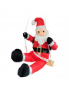 Tradineur - Muñeco de Papa Noel en columpio para Navidad - Fabricado en Poliéster, algodón y madera - Artículo para decoración n