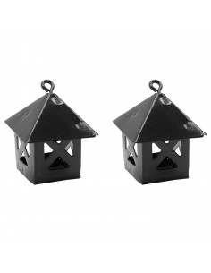 Tradineur - Pack de 2 faroles para Belén, metal, adornos para nacimiento, pesebre, Navidad, decoración tradicional, fabricado en
