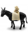 Tradineur - Figura de burro con sacos para Belén, durexina, adorno para nacimiento, portal, pesebre, Navidad, decoración tradici