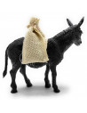 Tradineur - Figura de burro con sacos para Belén, durexina, adorno para nacimiento, portal, pesebre, Navidad, decoración tradici