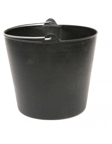 Capazo espuerta con asa metálica con capacidad de 26 litros cubo resistente color negro