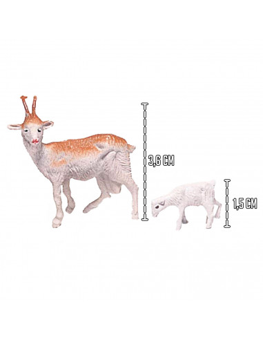 Tradineur - Pack de Animales con Crías para Belén - Gallina, Cordero, Cabras, Patos y Corderos Tendidos - Fabricado en Plástico