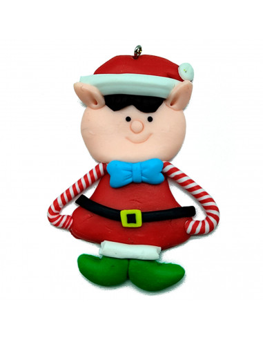 Tradineur - Pack de 3 Elfos colgantes navideños - Fabricado en Plástico - Artículo para decoración de Navidad - 8 cm - Color Ale