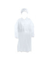 Tradineur - Pack de 2 trajes protectores de trabajo, cierre con botones y gorro, mono desechable de TNT, protección, multiusos,